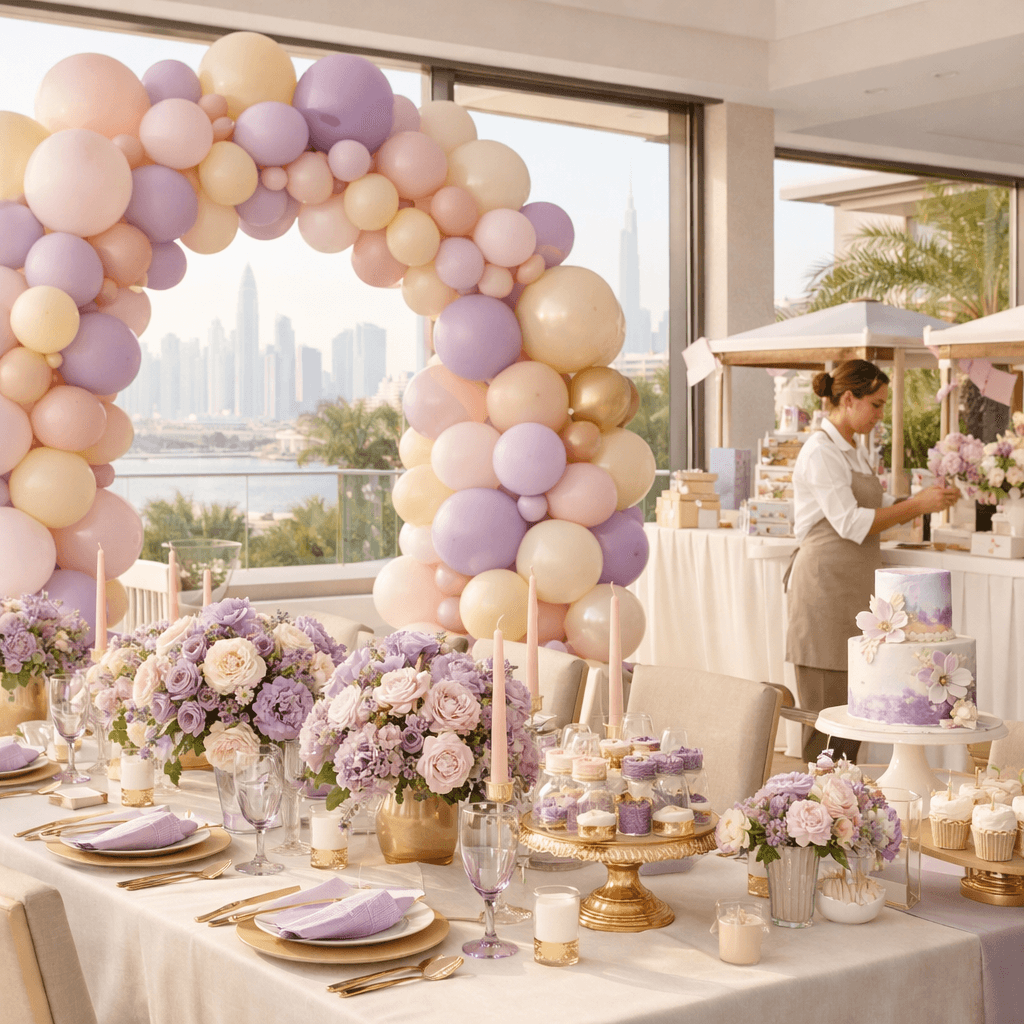Celebration with balloon decorations